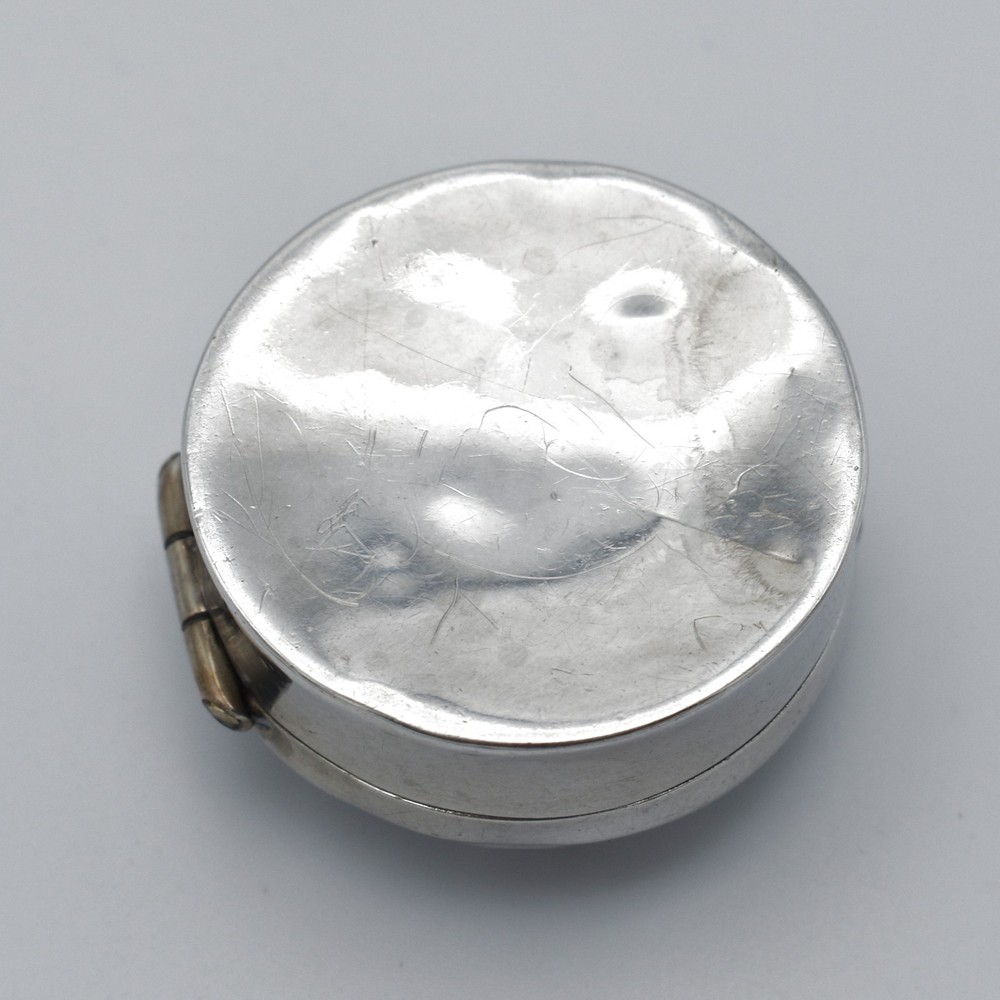 Antique Solid Sterling Silver Pill Pot 1903 Box