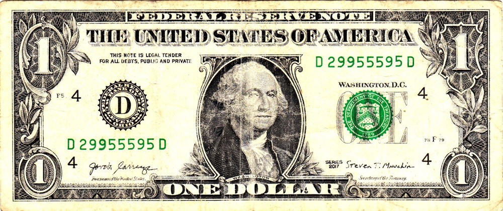 $1 2017  Fancy Serial D29955595D