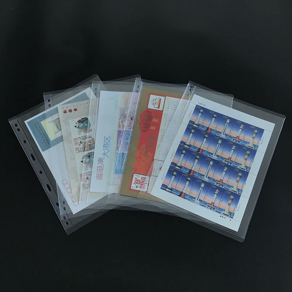 Clear Stamp Pages for Stamp Album Binder, 1 Pocket Page for Stamp Collectors, 10