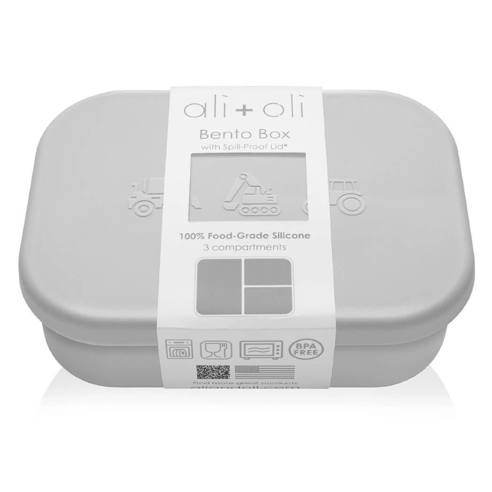Ali+Oli Silicone Bento Box, Construction, Gray