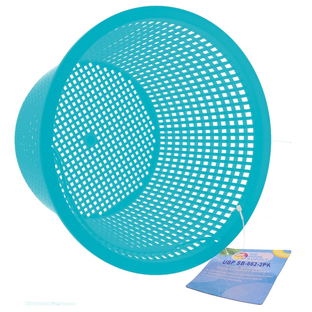 2 Swimming Pool Plastic Skimmer Replacement Baskets, Skim Leaves Debris