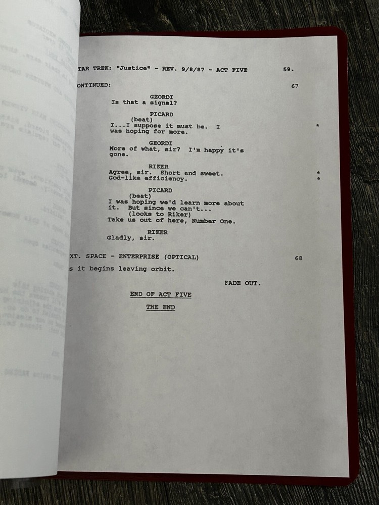 STAR TREK Script The Next Generation Justice 2nd Revision Final Draft Sep 4 1987