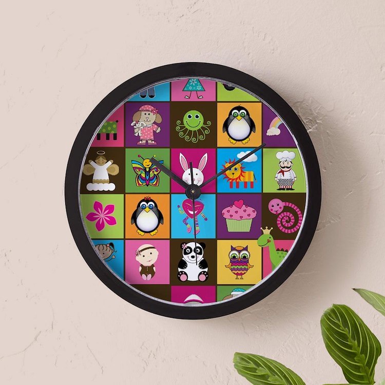 CafePress Patchworkcarttonblanket 10" Wall Clock (1009934070)