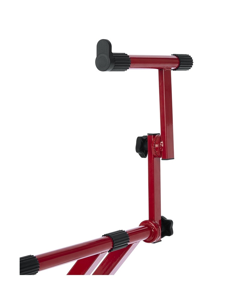 Gator Frameworks Deluxe Two Tier X Frame Keyboard Stand; Bright Red Finish (G...