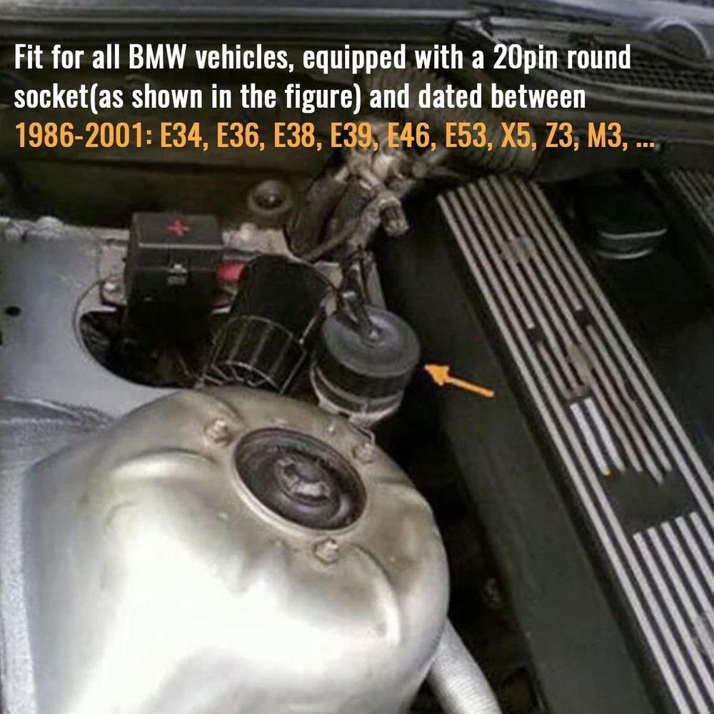 OBD1 to OBD2 Adapter for BMW 20 Pin Cable,for E31 E32 E34 E36 E39 E38 E53Vehicle