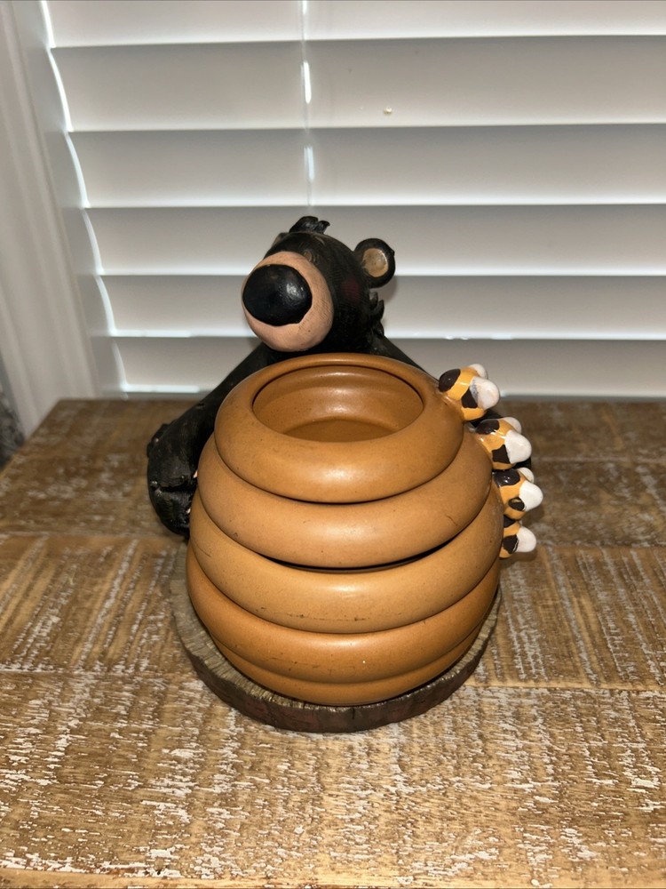Honour  Black Bear Figure  Measuring Cup Set Nesting Stacking Bee Hive Honey Lot
