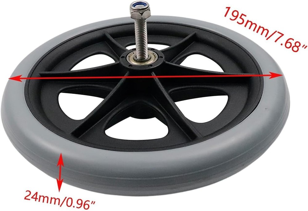 Wheelchair Walker Accessories 8" Replacement Wheels Fit for Rolling Walker 2pcs