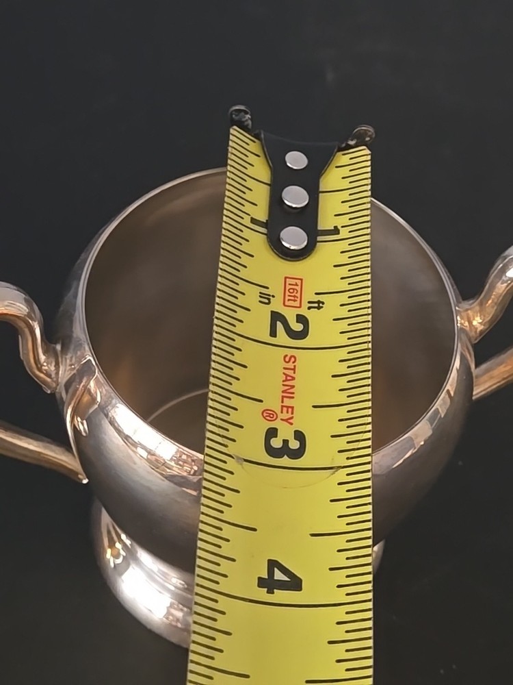 Academy Silver on Copper Vintage Creamer Sugar Serving Cups Set Pair