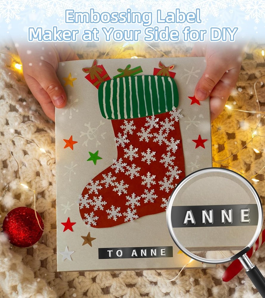 Phomemo Omega S Embossing Label Maker Manual Embossed Label Maker with Tape