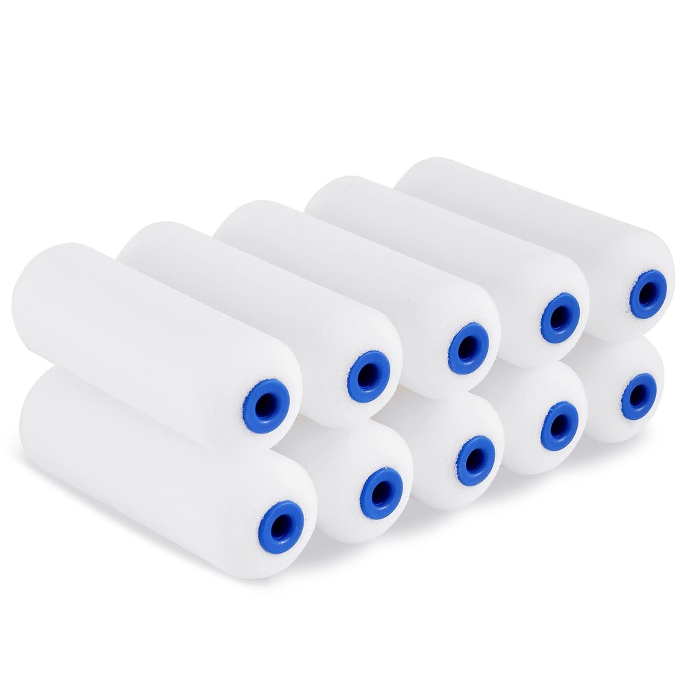 Mister 4" Double rounded foam paint roller covers, 10 Pcs Double-rounded