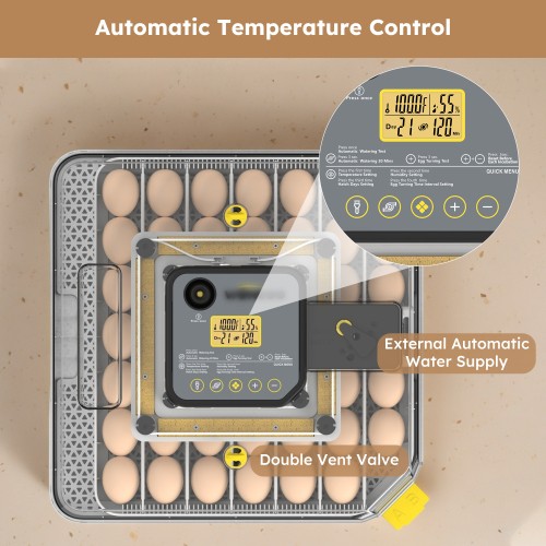 48 Egg Incubator for Hatching Chicken Automatic Egg Turning Humidity Control
