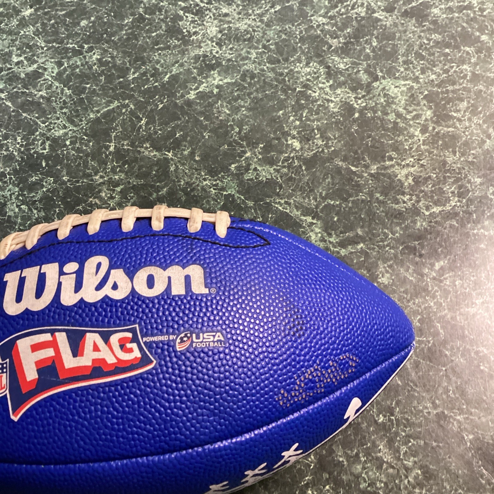Wilson NFL Play 60 Blue Flag Football Peewee Ages 6-9 Kids Flag Ball WTF1523 HKS