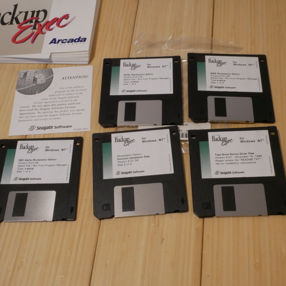NOS Sealed Backup Exec Windows NT Workstation Edition Seagate Arcadia Software