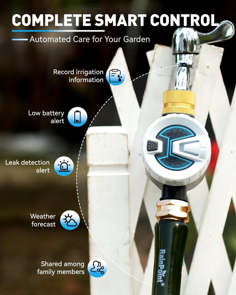 Durable Brass Inlet Smart Sprinkler Timer with App Control - Water Efficient