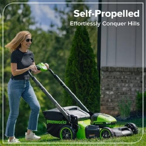 Greenworks POWERALL 3pc Combo Kit - 21" Lawn Mower 12" String Trimmer 320 CFM Le