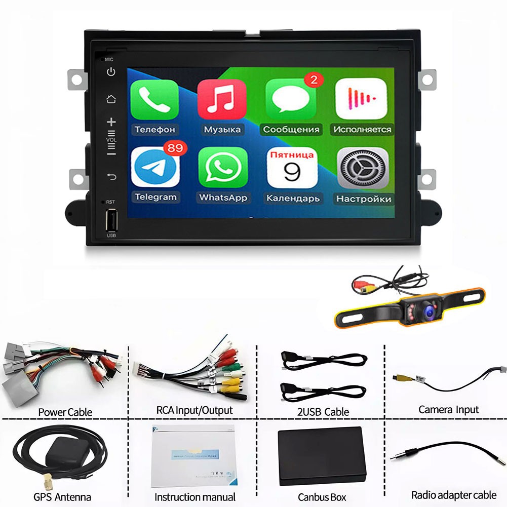 For 2005-2007 Ford F-250 F-350 F-450 F-550 Carplay 7" GPS Stereo Radio FM Player