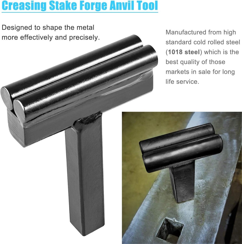 3/4" Blacksmith Anvil Forge Hardy Tool Hot Cut Creasing Stake Spring Fuller 3PCS