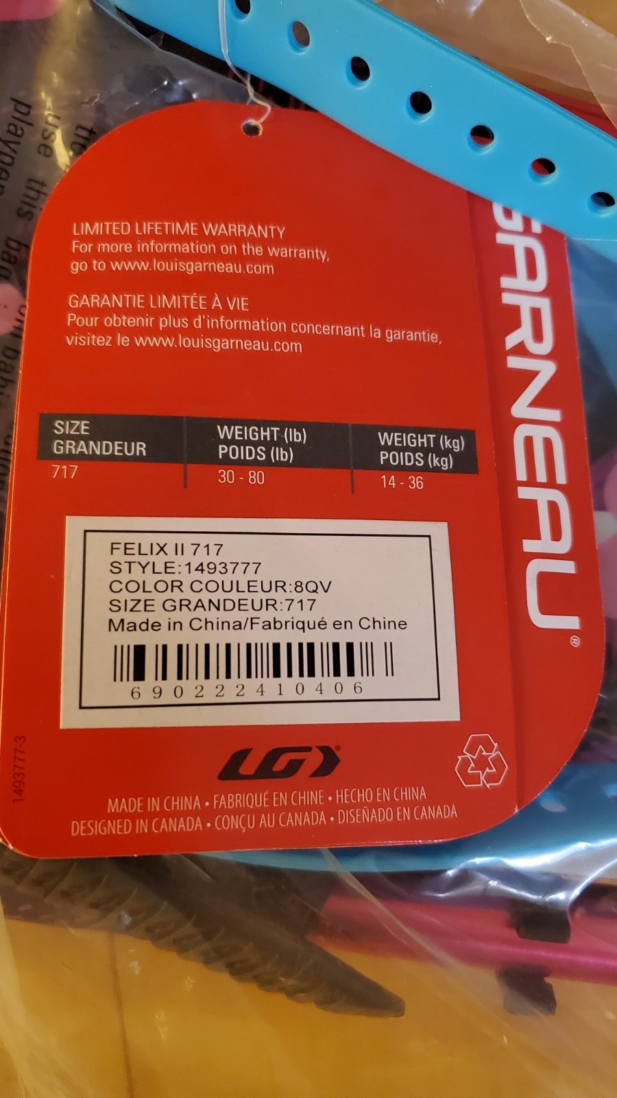 Louis Garneau Felix II 717 Children's Snowshoes 30-80lbs Pink (Pair of Two)