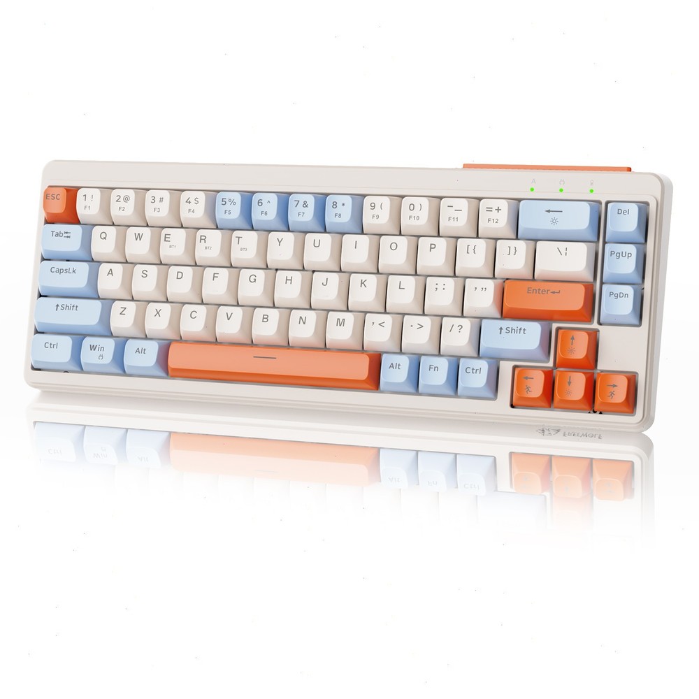 65% Wireless Membrane Gaming Keyboard Rainbow LED Backlit Silent for Win/Mac