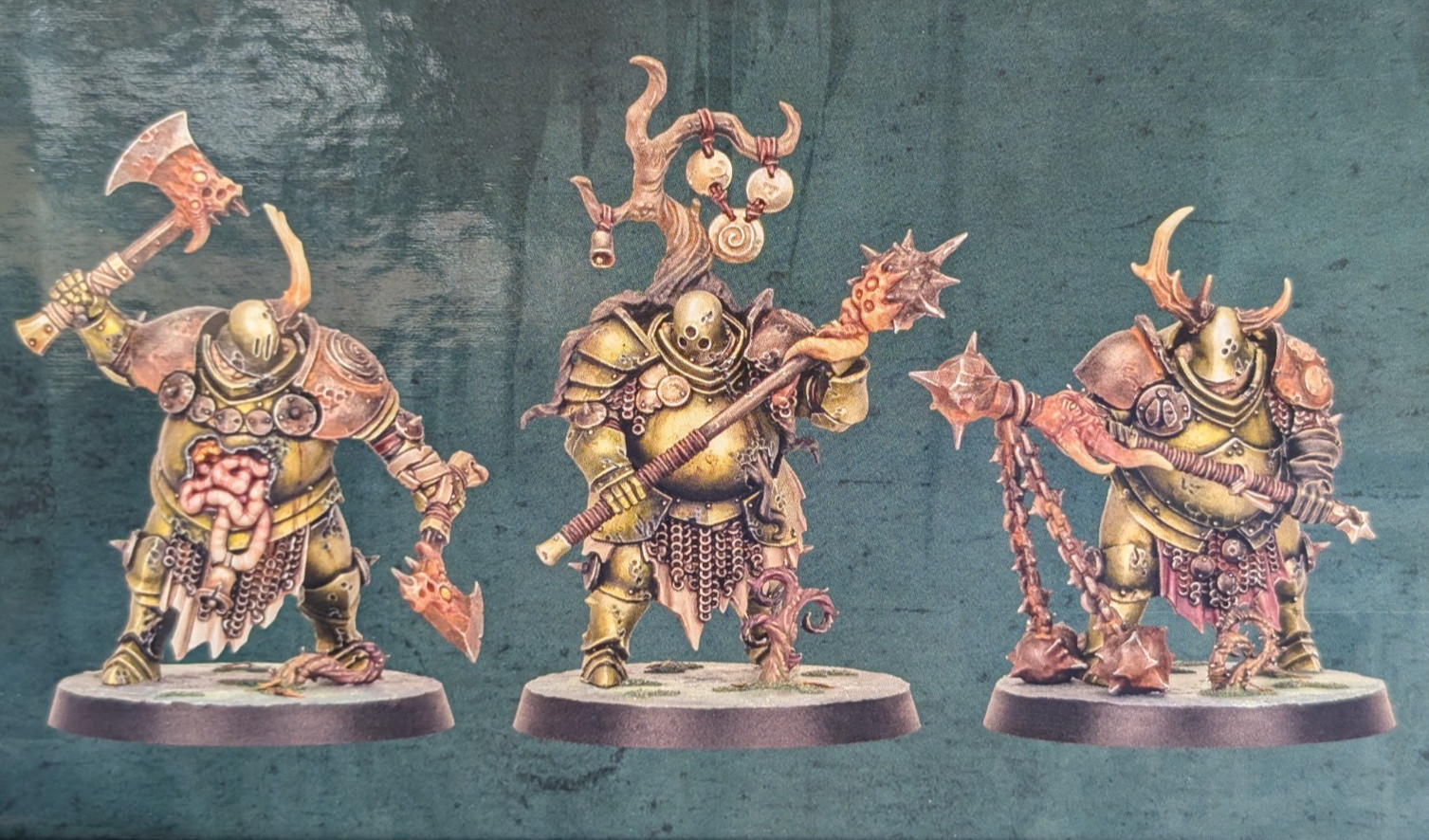 Mulgoth the Cleaver and 3x Blight Templars, Warhammer Quest Darkwater, Maggotkin