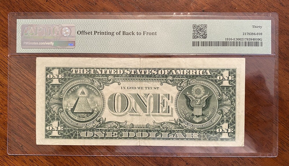 1977 A $1 Richmond Offset Printing Error PMG 30