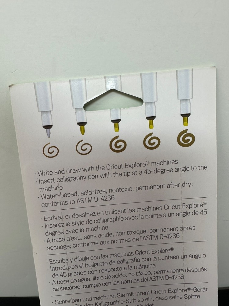 Cricut Explore Multi Pen Set Gold Write Draw Calligraphy Water Based Ink 5 Pack