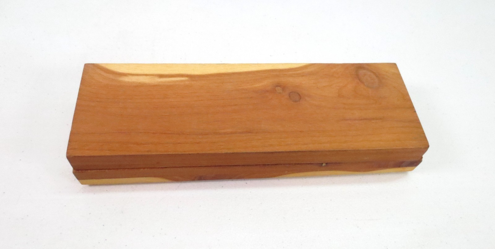 Vintage Poor Boys Whetstone Arkansas Oilstone 8 inch Sharpening Stone w Cedar Bo