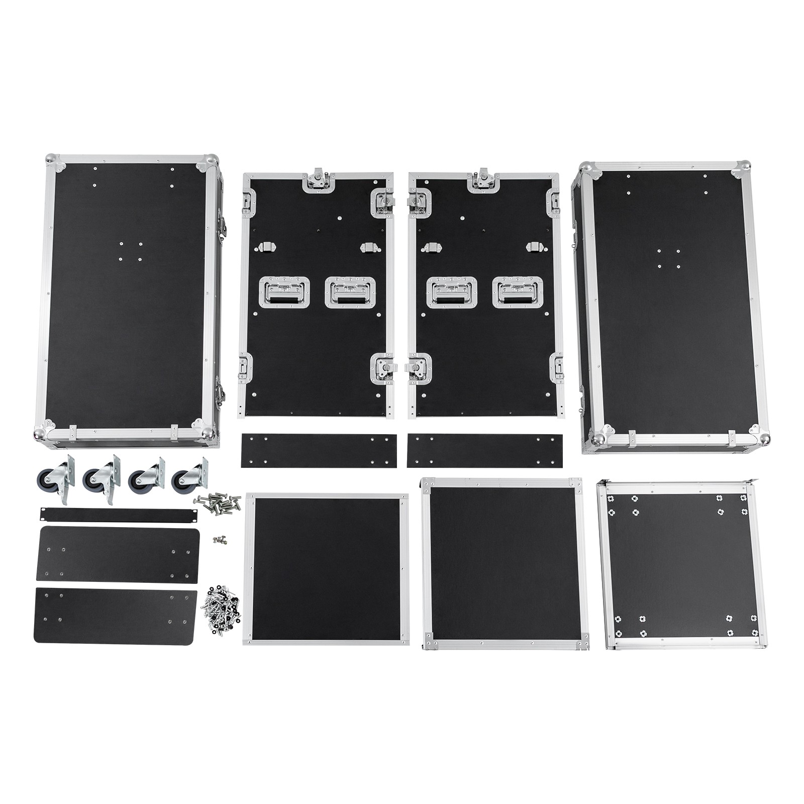 14U PA DJ Rack / Road Case Slant Mixer Top Rack with 2* DJ Table Tops 661.39lbs