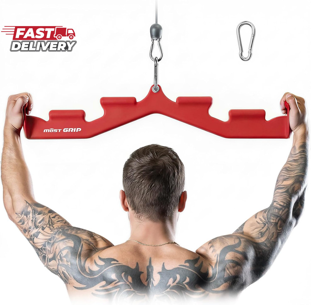 LAT Pull down Bar with 6 Ergonomic Handles, Neutral Grip LAT Pulldown Attachment