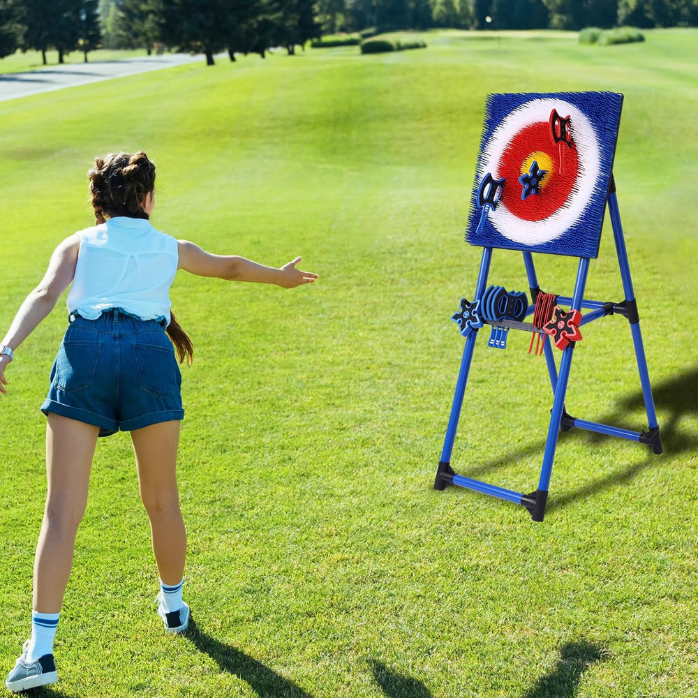 Axe Throwing Bristle Target with 8 Throwing Axes Set,Axe Throwing Game for Backy