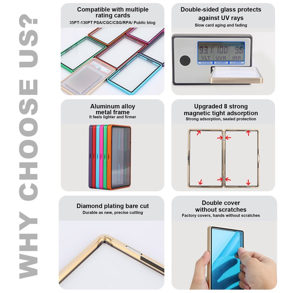 Trading Graded Card Protector Stackable Magnetic Storage Case for PSA Slab 130PT