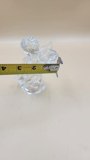 SMALL VTG CRYSTAL ANGEL CANDLE HOLDER