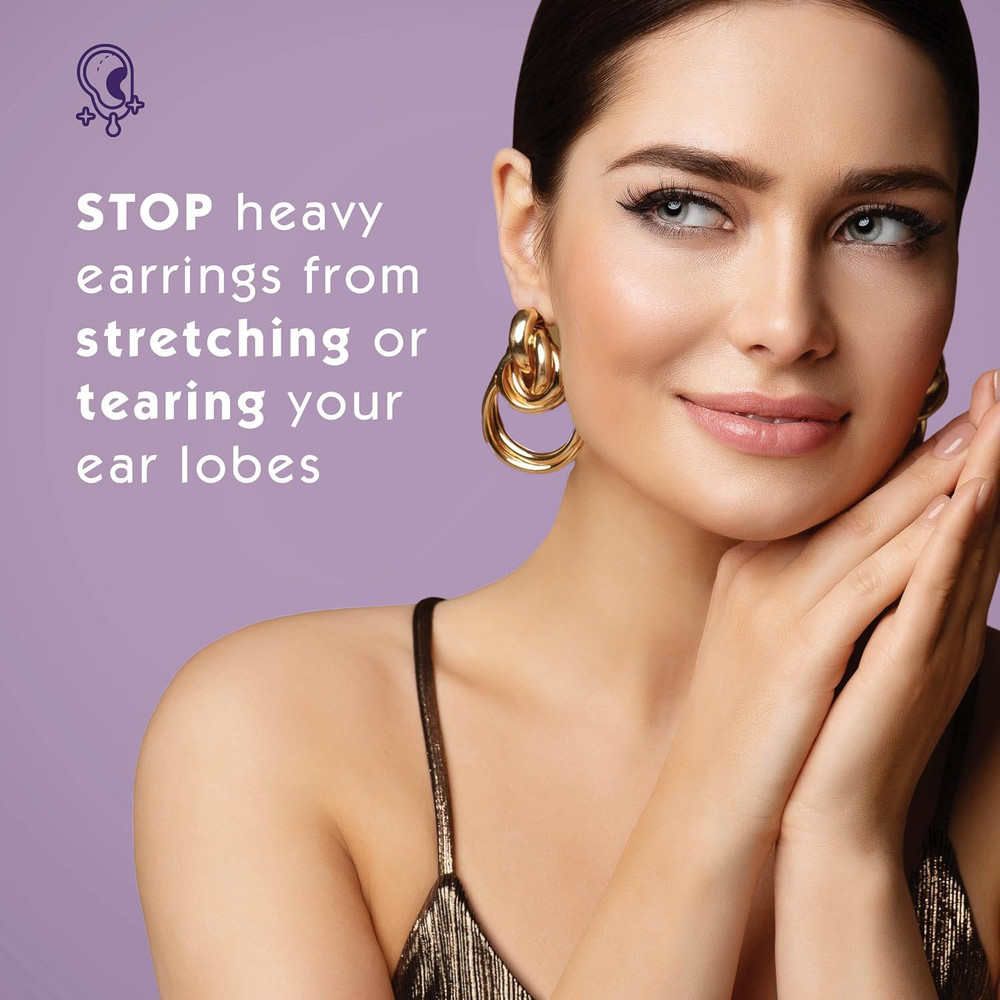 - Clear Earring Support Patches - Earring Backs for Droopy Ears - E
