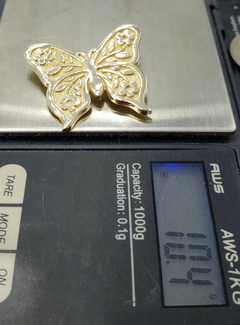 James Avery Retired 14k Butterfly Brooch Convertible To Pendant Solid Gold Heavy