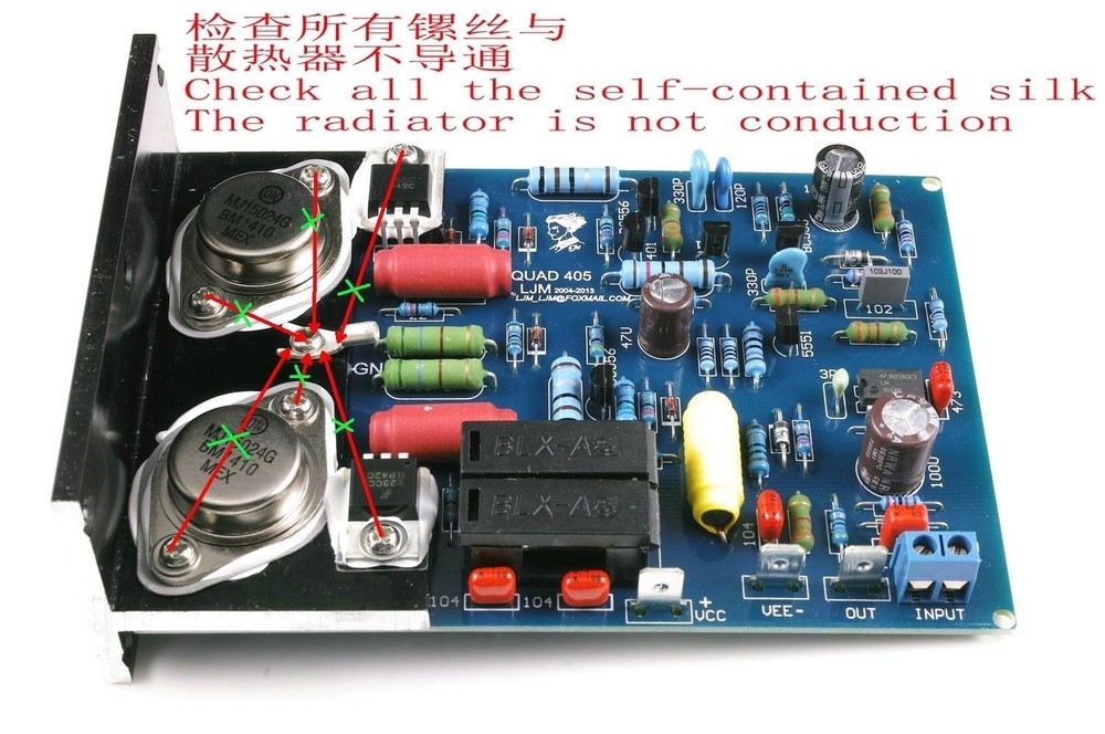 QUAD405 Amp 2.0 Channel Stereo Amplifier Assembled Board