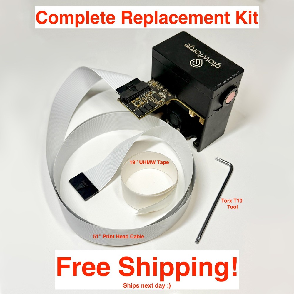 Glowforge Print Head White Ribbon Cable KIT with extras!
