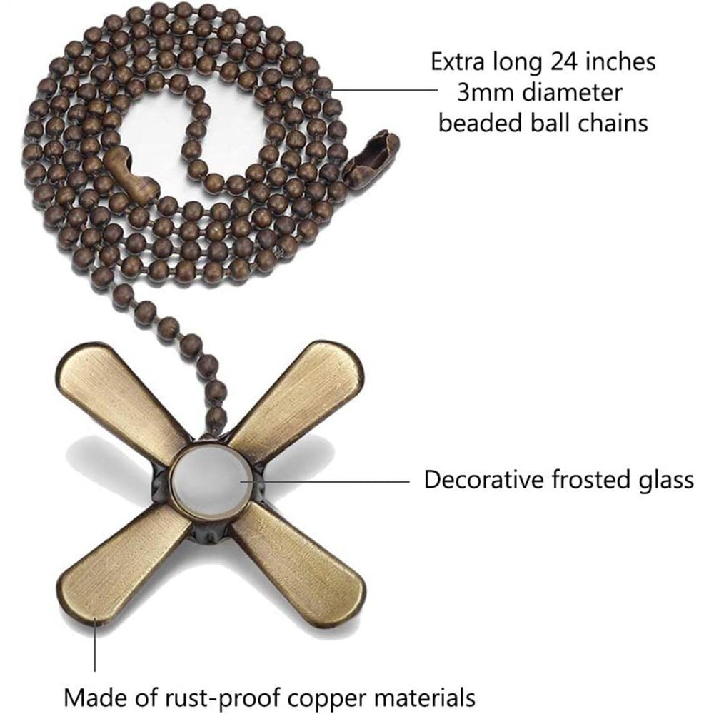 Ceiling Fan Pull Chains 13.6 Inches Fan Pulls 2 Pcs Ceiling Fan Pull Cord Fan Pu