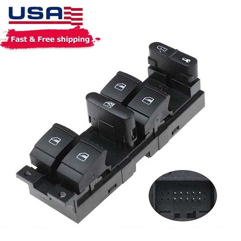 Master Power Window Switch Front Left Driver Side Fits For VW Golf Jetta Passat