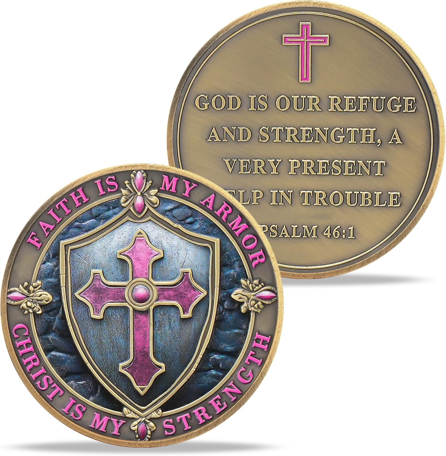 Christian Challenge Coin Protective Shield Religious Prayer Coins Armor of God C