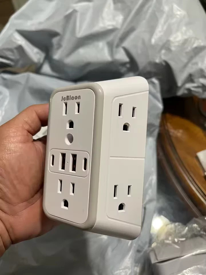 6 Outlet Surge Protector Multi Plug Wall Adapter with USB Ports Power Extender