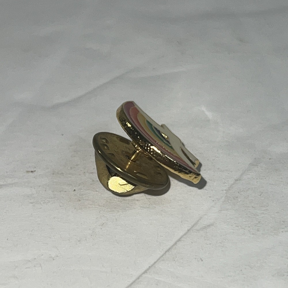 White Bird Flying With Rainbow Lapel Pin