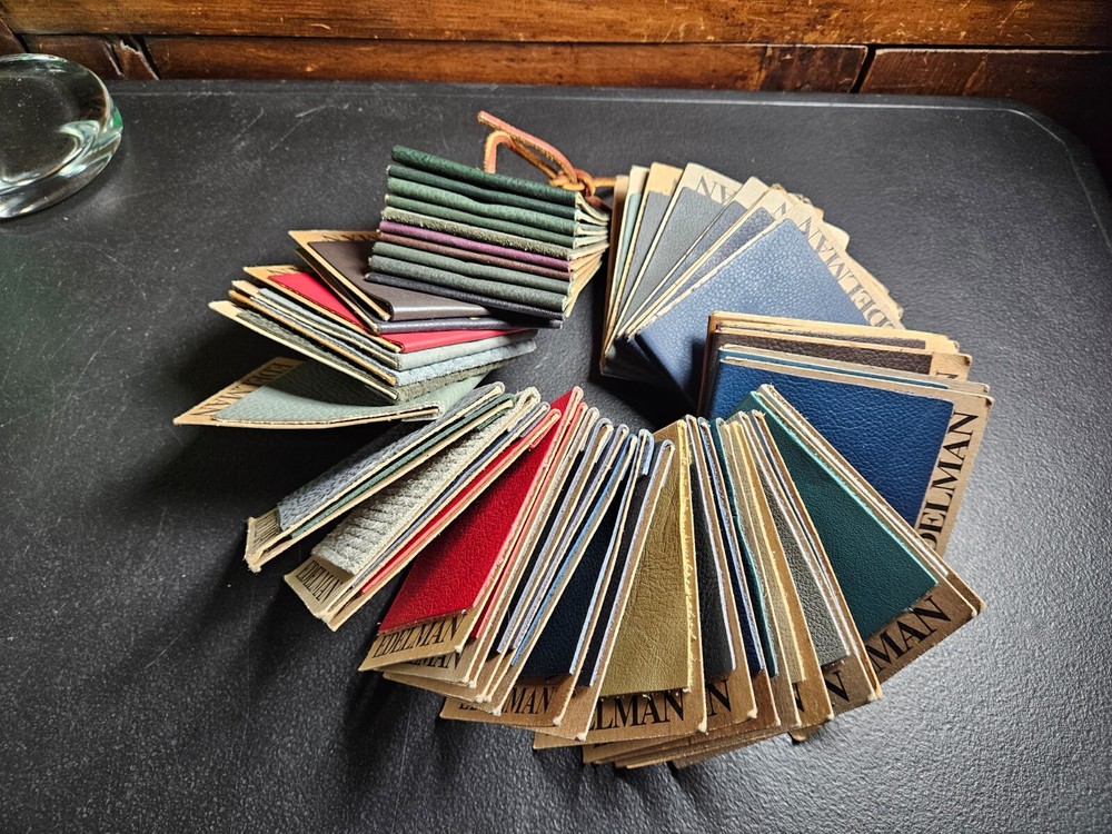 ROYAL HIDE, "BLUE BIRD" FULL GRAIN ANILINE COWHIDE. EDELMAN LEATHER PATCH 3 X 3