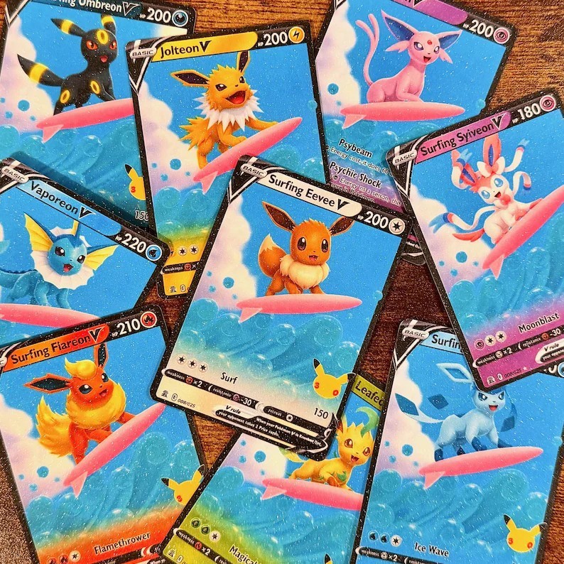 Surfing Eeveelution V Fan Art Trading Card