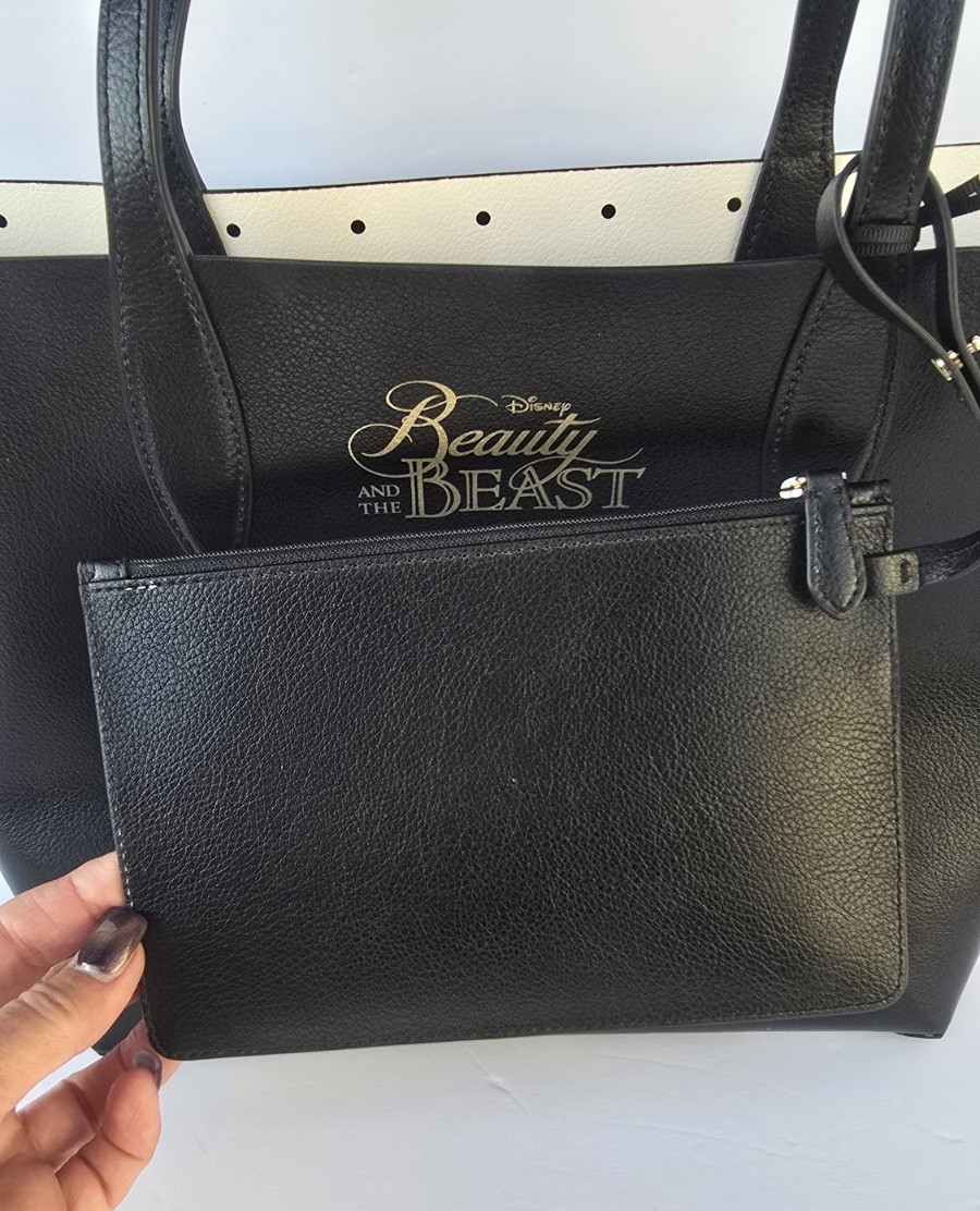 Disney X Kate Spade Beauty and the Beast Reversible Tote NWT with Wristlet Pouch