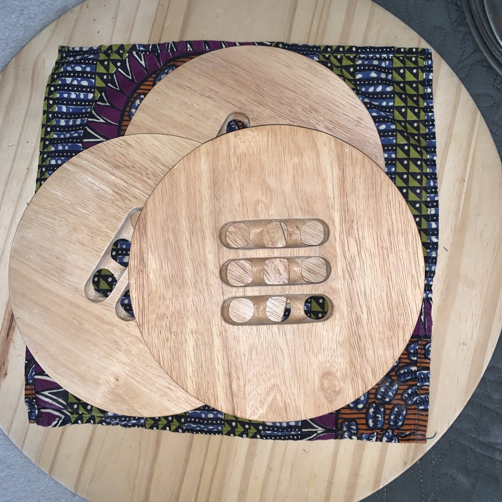 3 DANSK 8" Blond Wood Trivets