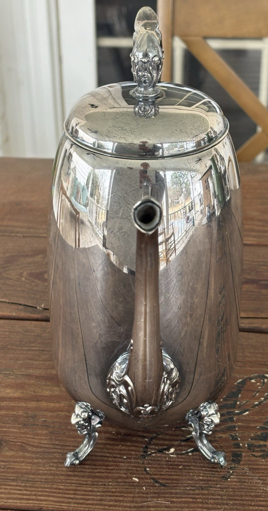 Vintage Sheridan Silver Plate Tea or Coffee Pot ~Silver on Copper