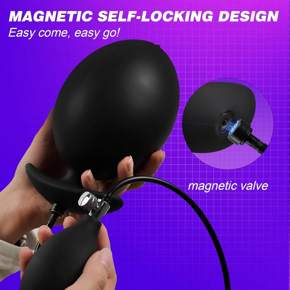 Magnetic Inflatable Butt Plug Large Butt Plug, Huge Buttplug Wearable Inflatable