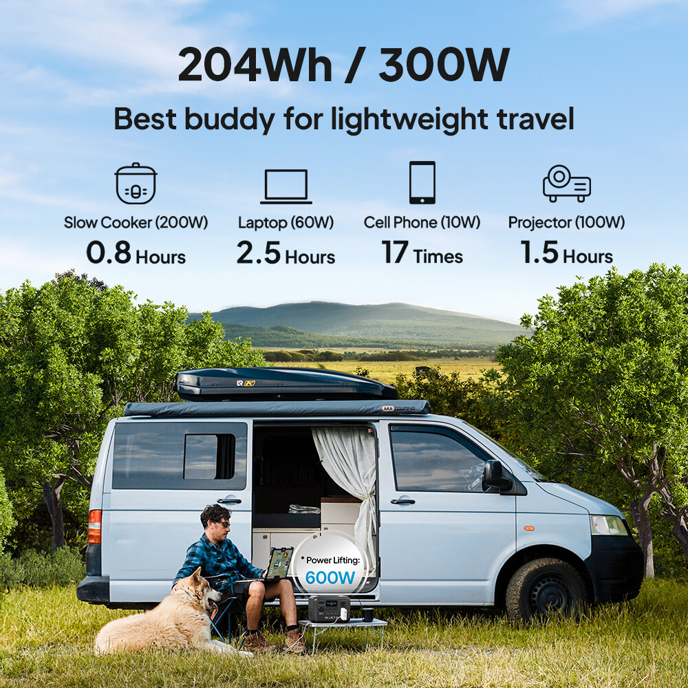 BLUETTI AC2A 300W 204Wh Portable Power Station Solar Generator for Outdoors