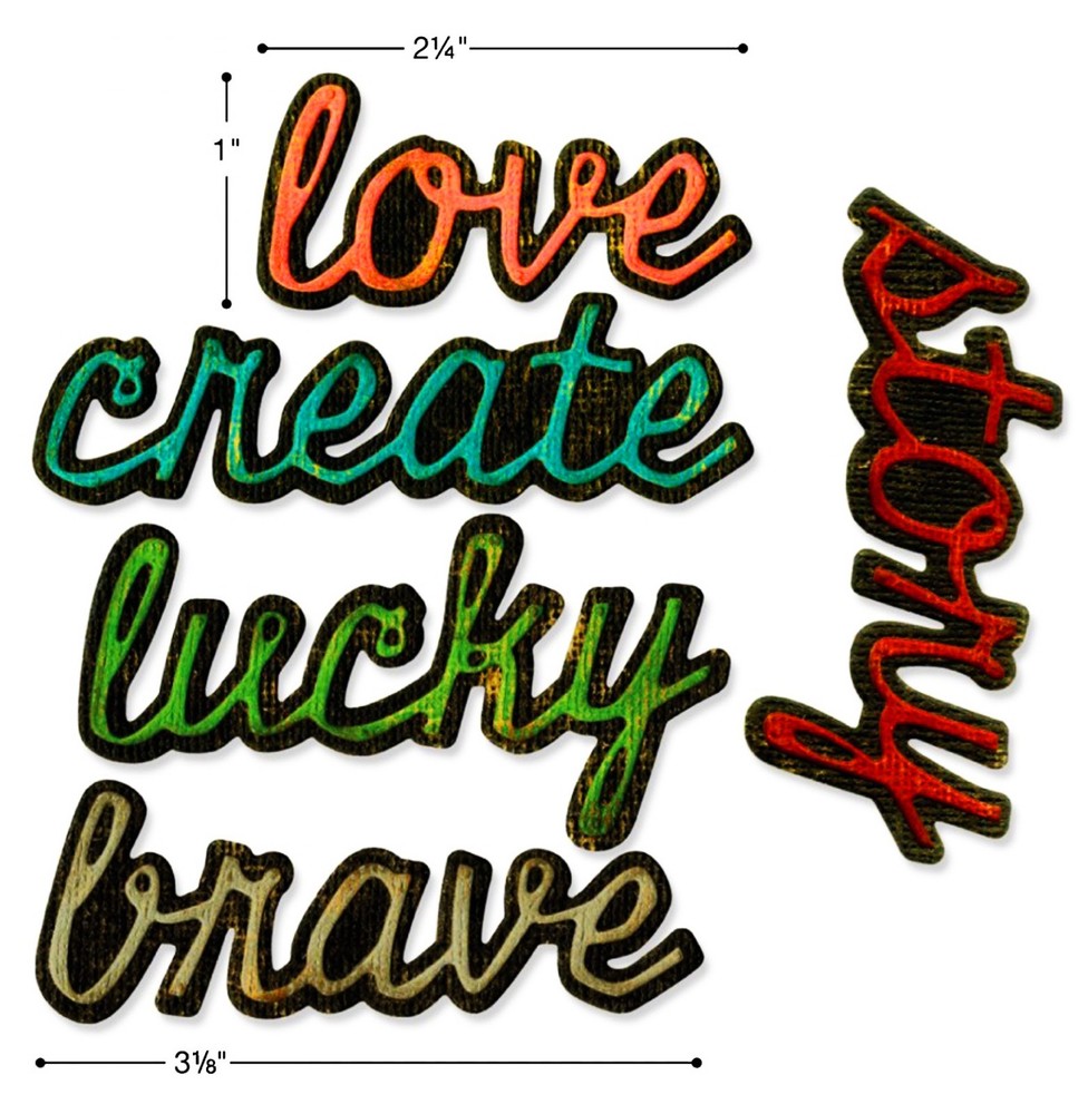 Sizzix Thinlits Shadow Script #1 #662684 10pk set Retail $17.99 design Tim Holtz