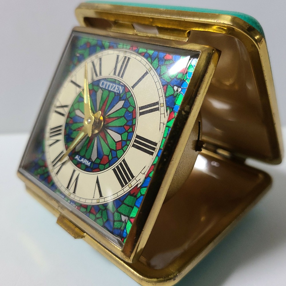 Antique CITTZEN Folding Hand-Rolled Mini Table Clock JAPAN